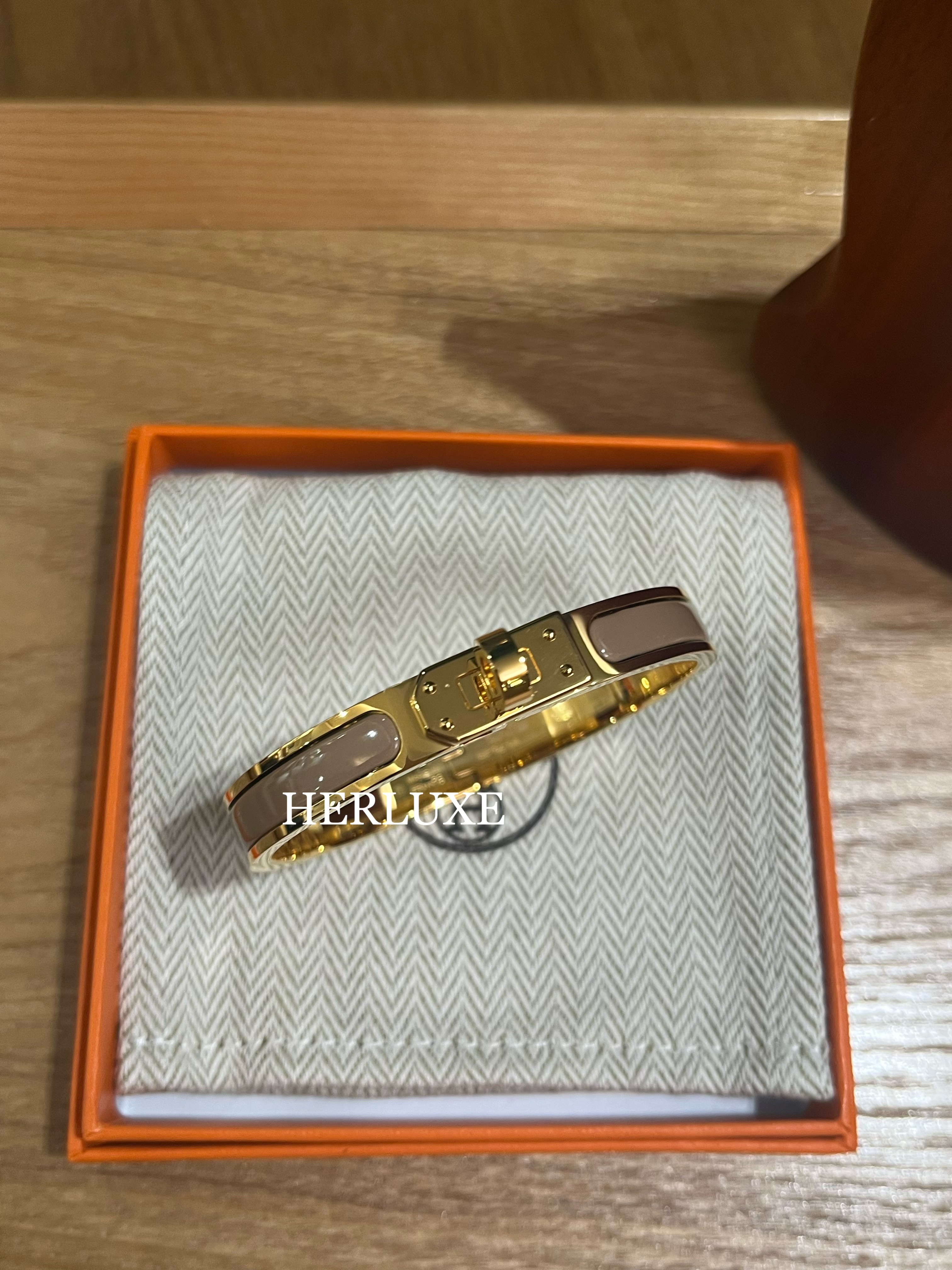 Mini clic kelly bracelet pm marron glace CC