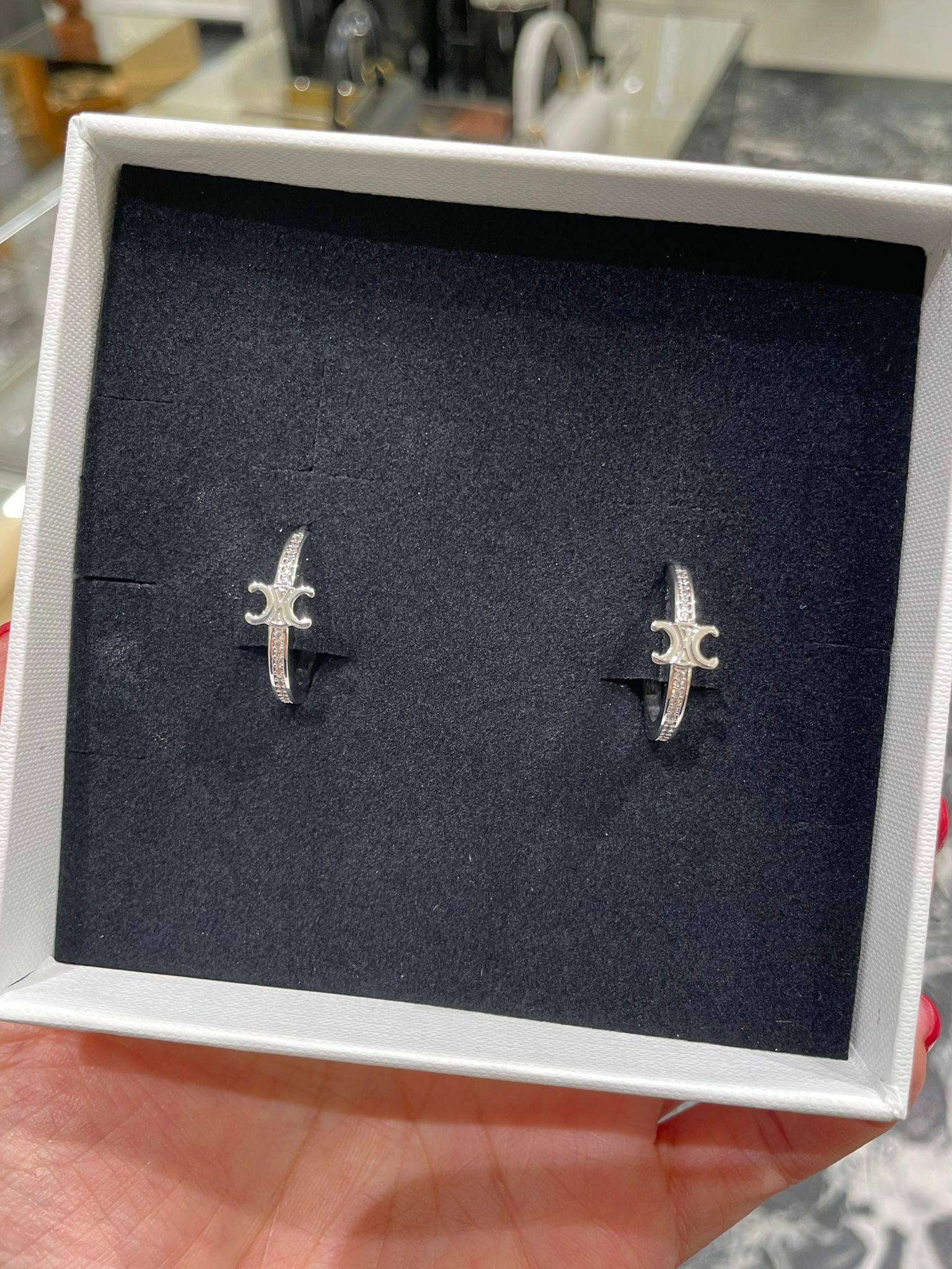 Celine Triomphe Sparkle Hoops