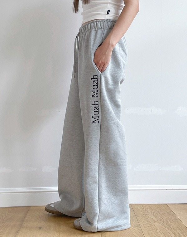 MUAHMUAH LOGO STITCH WIDE BANDING PANTS [MUP24804]