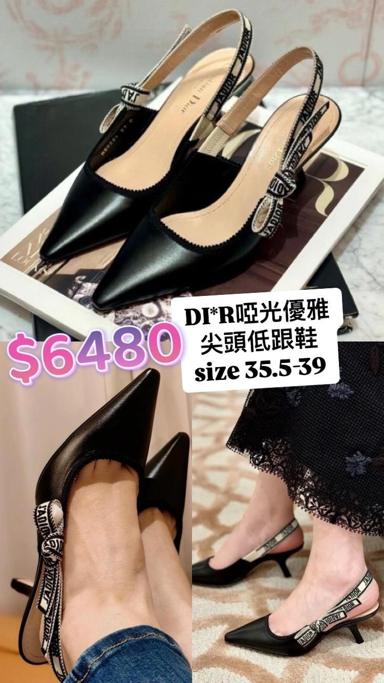 DIOR啞光優雅尖頭低跟鞋 -M