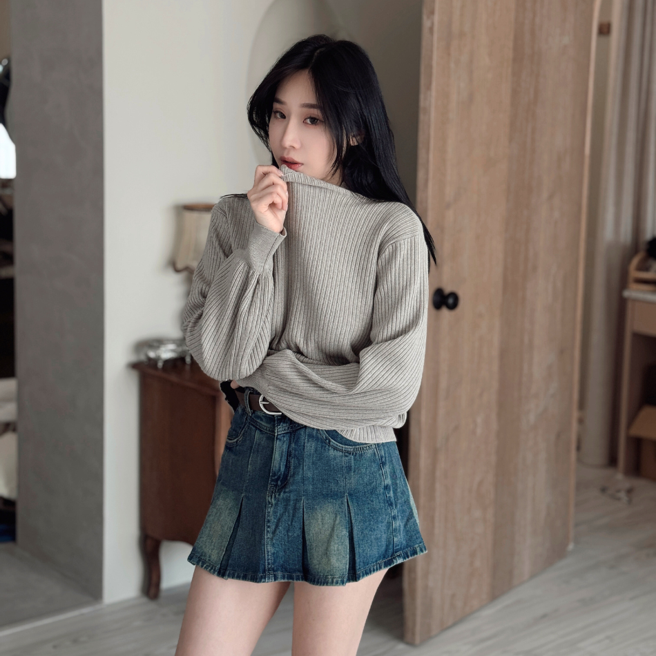 【高智感穿搭】DOMISS極簡坑紋毛衣 針織上衣 百搭保暖毛衣-4色 (現貨)