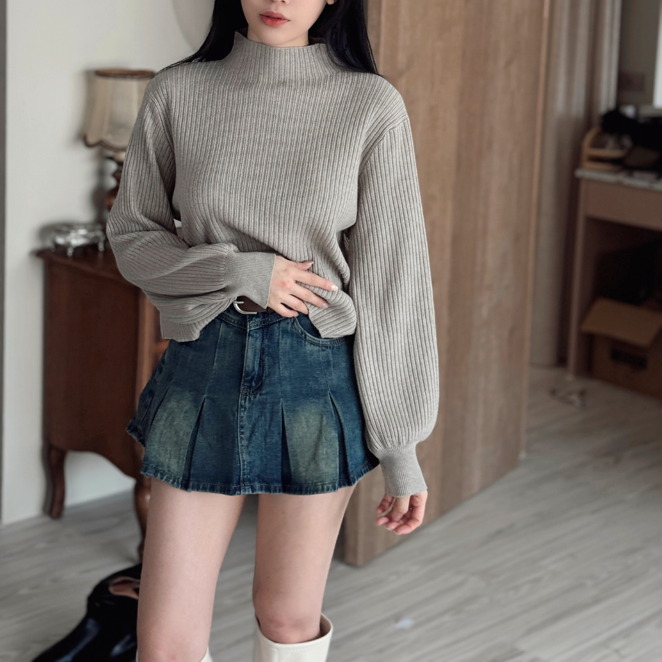 【高智感穿搭】DOMISS極簡坑紋毛衣 針織上衣 百搭保暖毛衣-4色 (現貨)