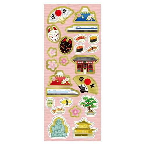 日本吉祥物 金箔手帳貼紙｜日本ACTIVE CORPORATION