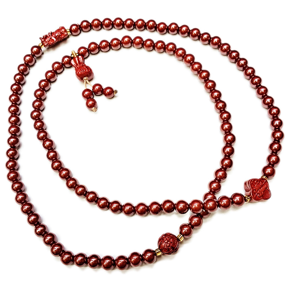 錢袋&硃砂{高含量}108念珠6mm【十方】153802