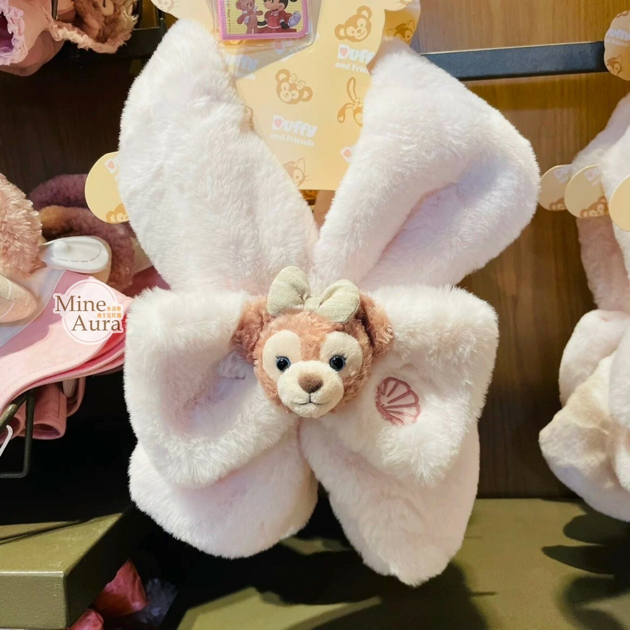 雪莉玫 ShellieMay 絨毛大頭 蝴蝶結 造型圍巾 圍脖 -上海迪士尼樂園