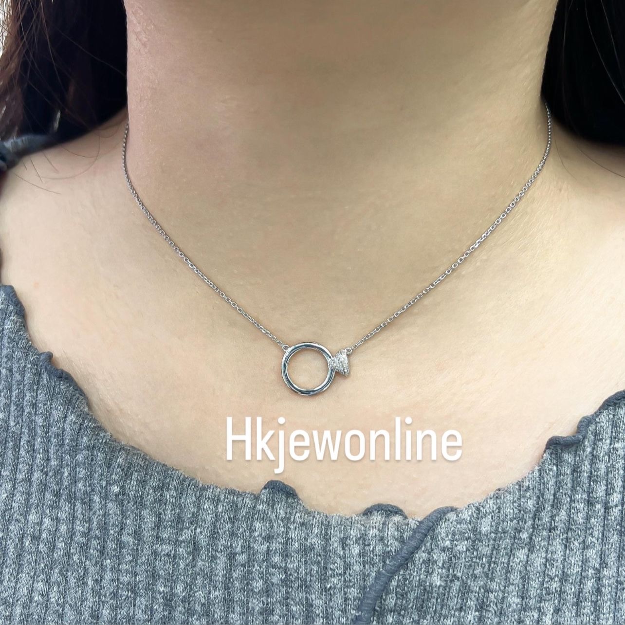 14K White Gold Diamond Necklace