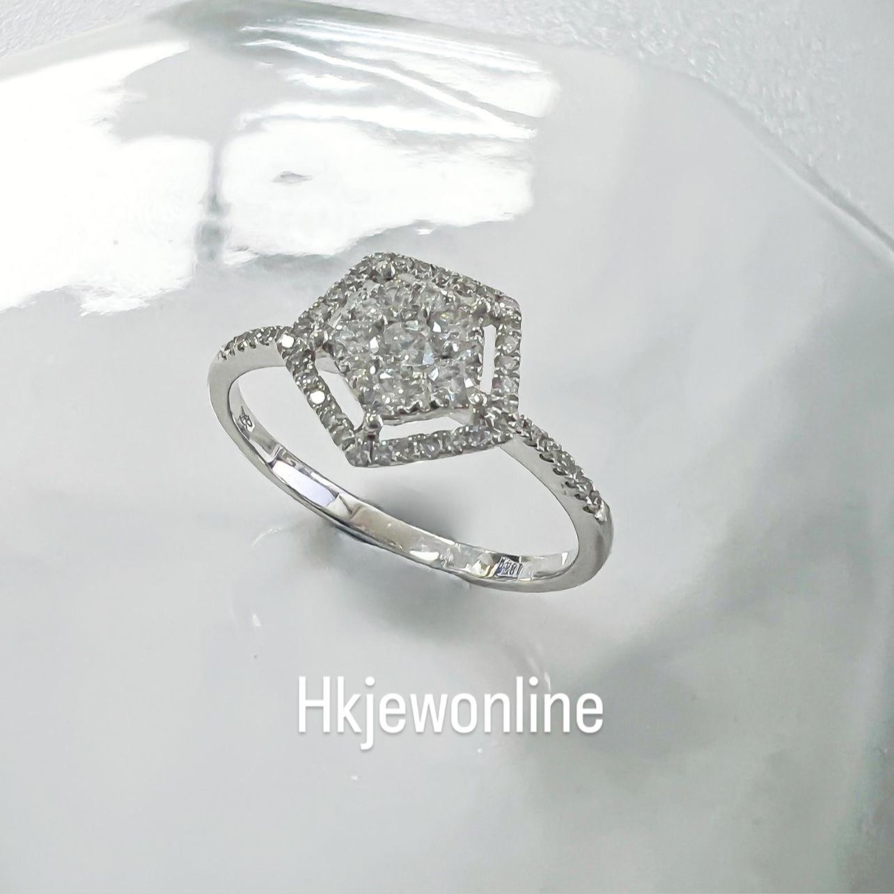 18K White Gold Diamond Ring / Earrings