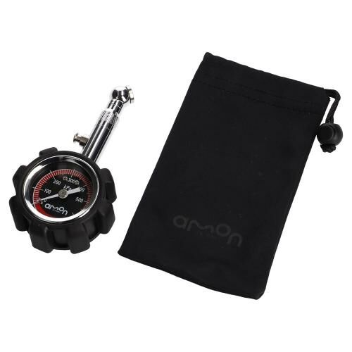 日本AMON 專業圓型胎壓計 8822 輕量型胎壓計 500kPa | 附收納袋 胎壓測量器(可洩壓)