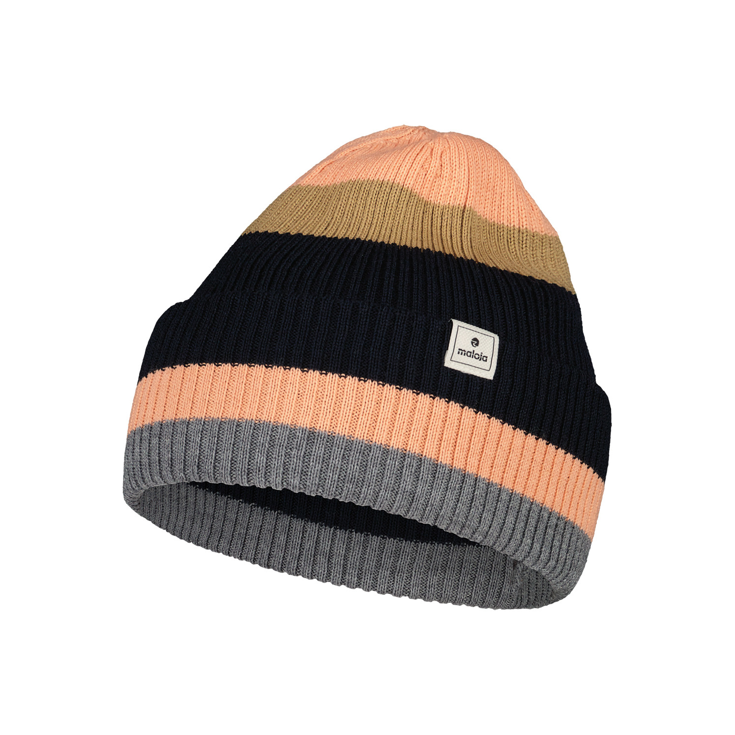 【MALOJA】撞色條紋羊毛帽 / 24MA38626-[粉黑、橘黃]