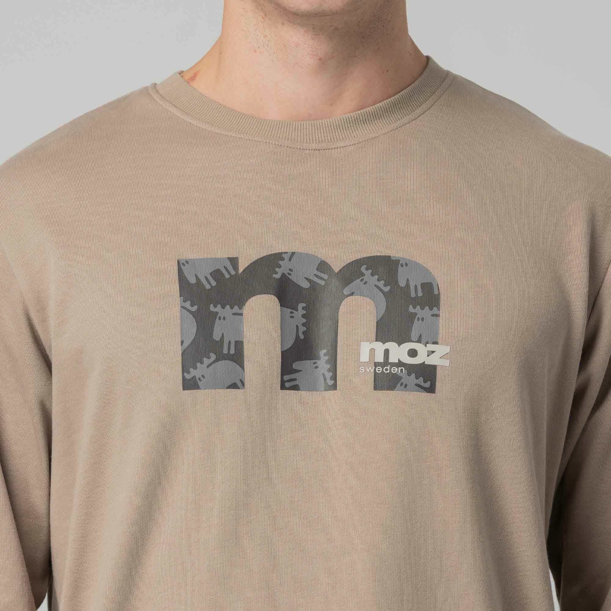 moz瑞典 M字駝鹿 100%純棉 大學T-可可(亞洲版) 男款