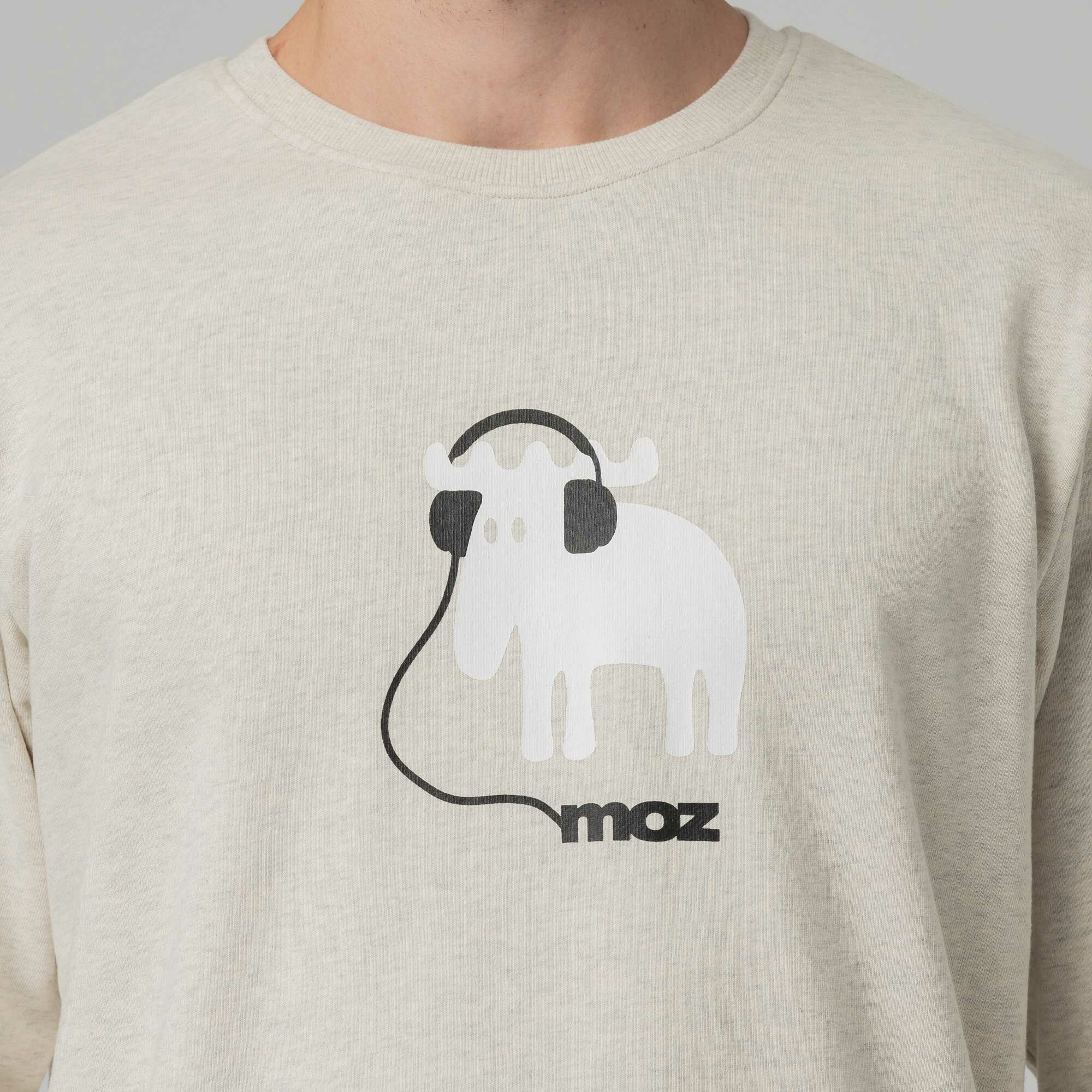 moz瑞典 B-BOY駝鹿 100%純棉 大學T-麻花灰(亞洲版) 男款