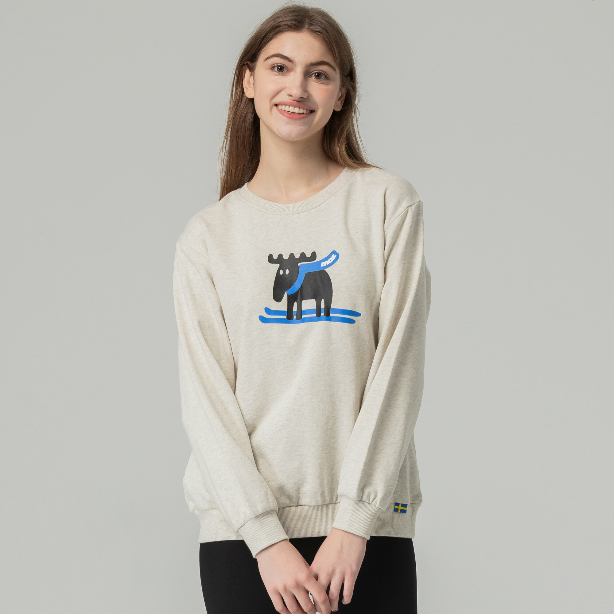 moz Sweden sleigh moose 100% cotton University T