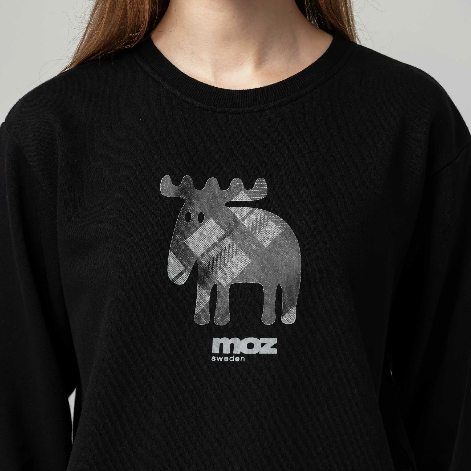 moz Sweden plaid moose 100% cotton university T
