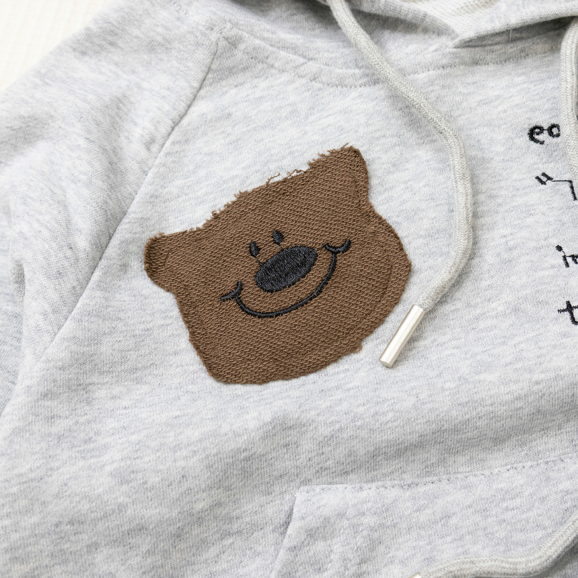 【H45164】童趣微笑熊熊連帽上衣/帽T