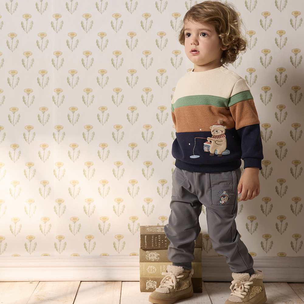 PIPPY 可愛小企鵝風衣縮口長褲 灰