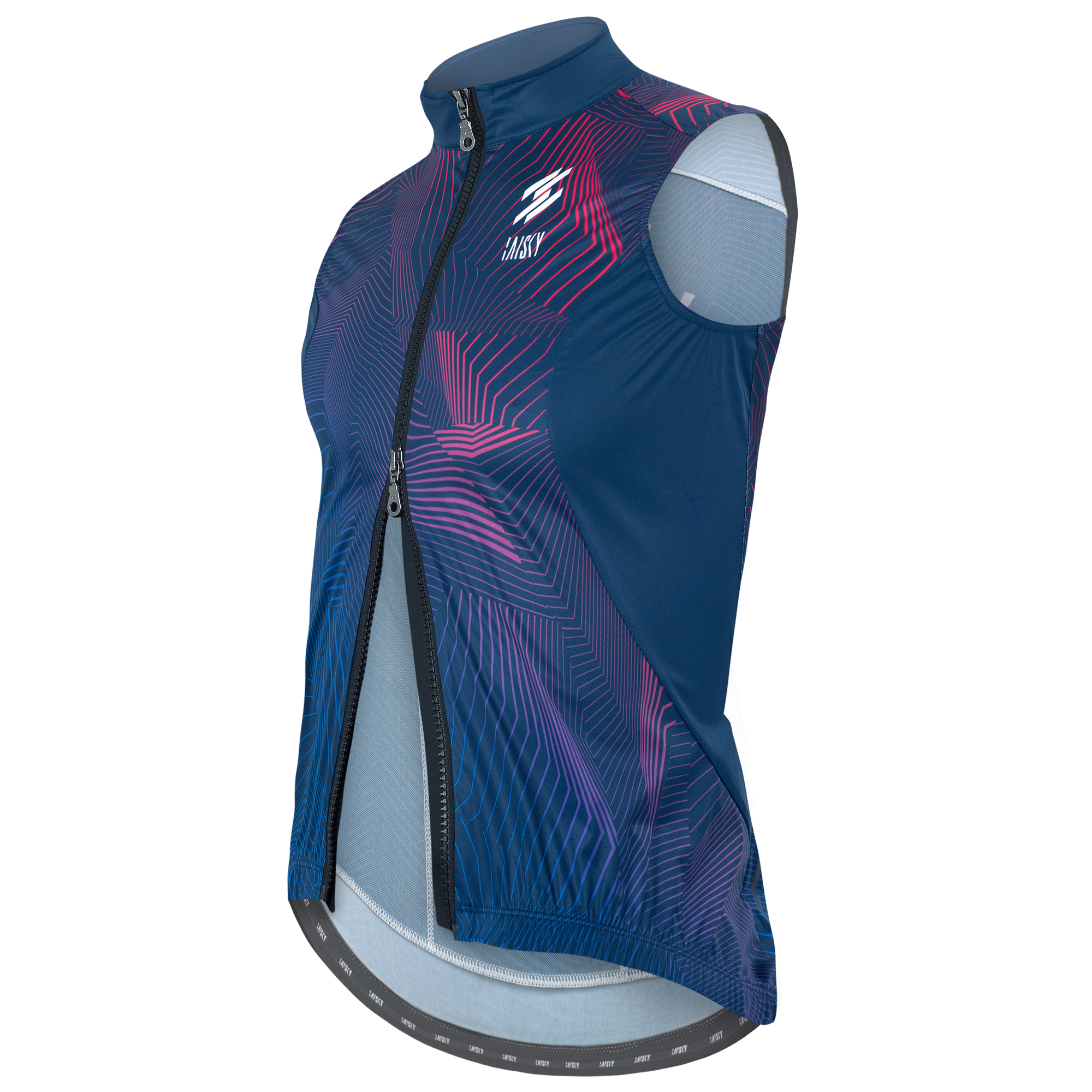 男款雙拉鍊防風背心  熾熱 藍