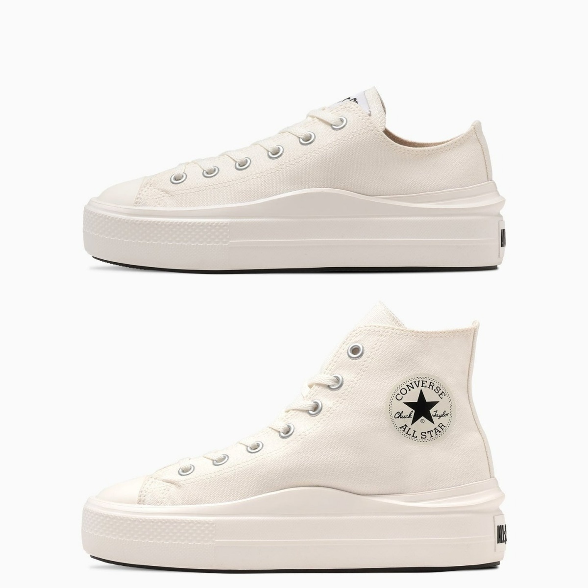 預購┃女鞋 日本限定 CONVERSE ALL STAR LIGHT PLTS 厚底 輕量 米白 帆布鞋