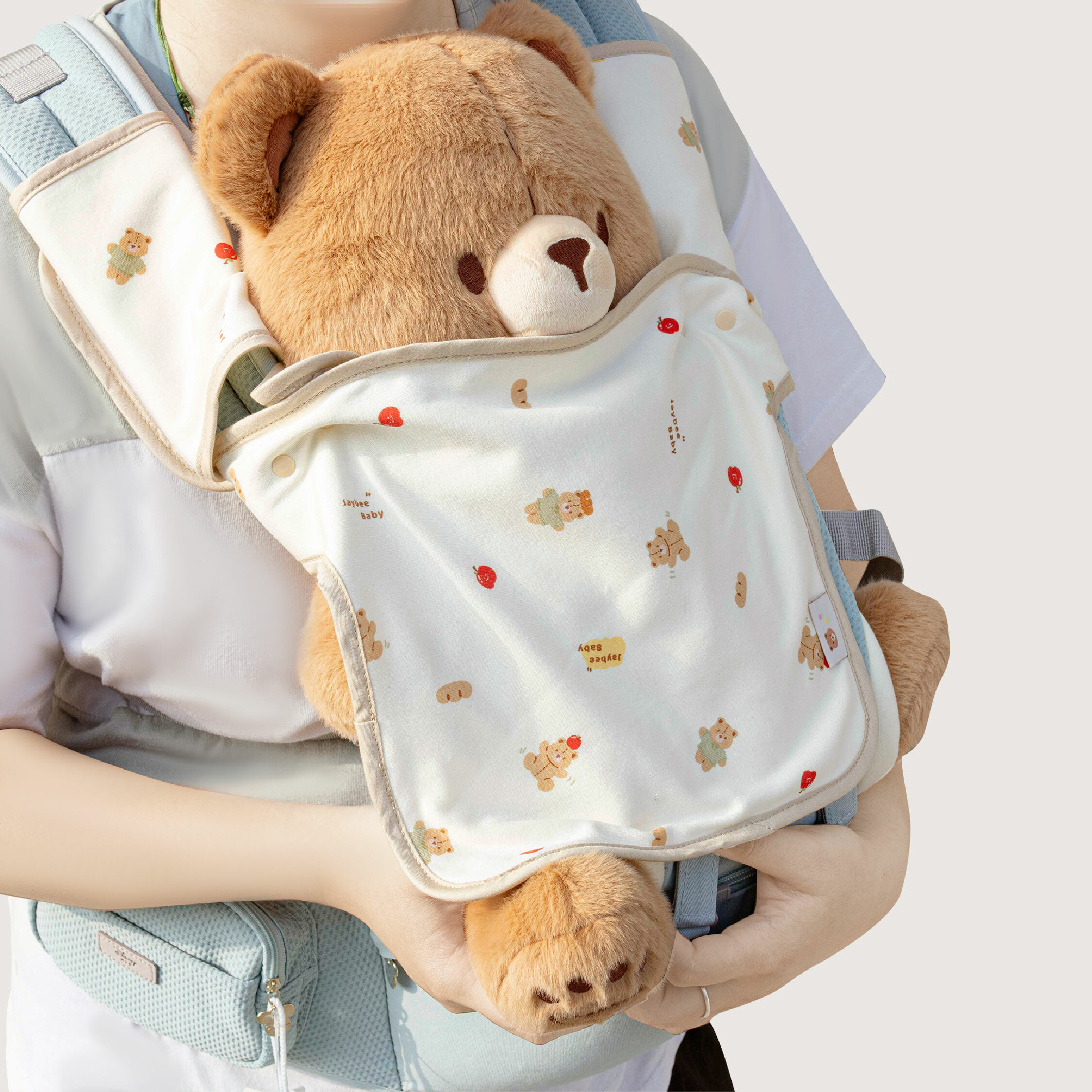 【JB0388】MIT原創蘋安小熊揹帶口水巾(三件組)