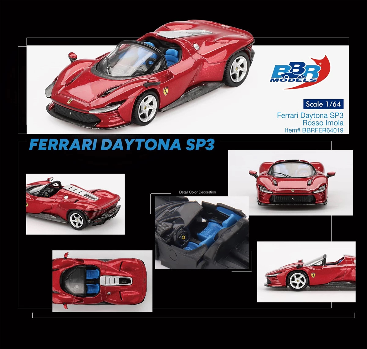 【預訂】BBR Models Ferrari Daytona SP3 Rosso Imola