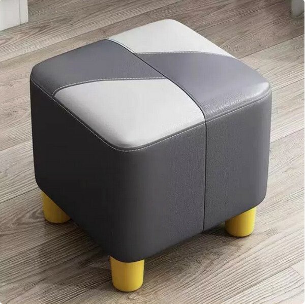 Household dwarf stool sofa foot pedal foot change shoes and stools to fight color stool bench [gray and white color-high 23cm] 1 piece