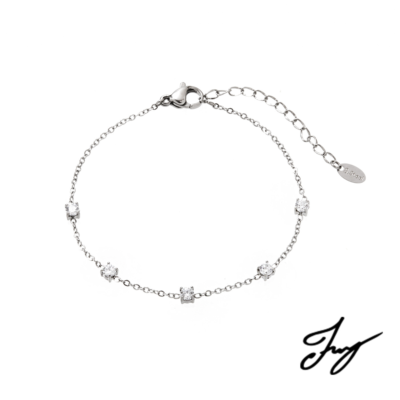 平價飾品,郁欣聯名款,鋼飾,鋯石,手鍊