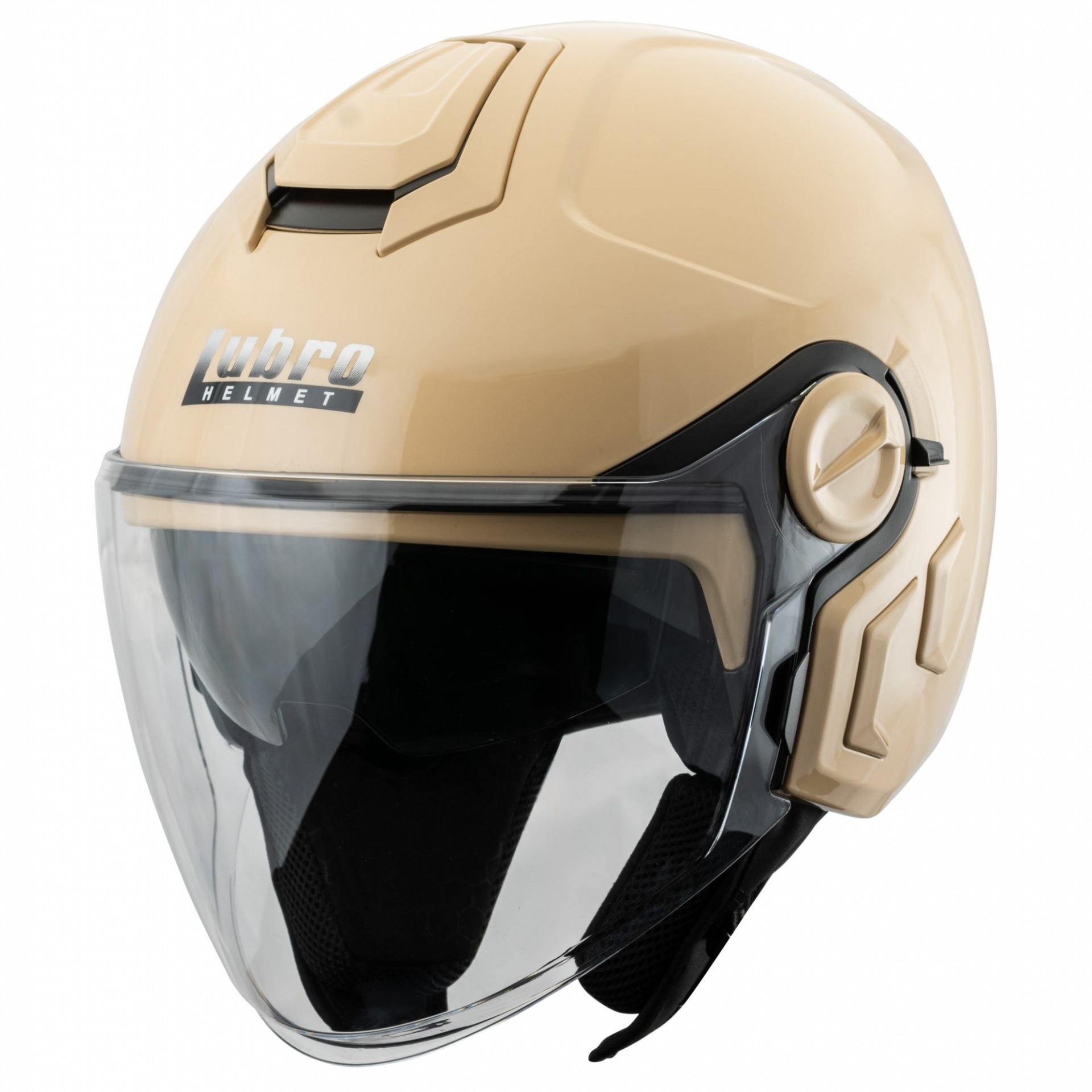 LUBRO NEO JET 素色 奶茶 3/4罩 小帽體 輕量 排齒扣