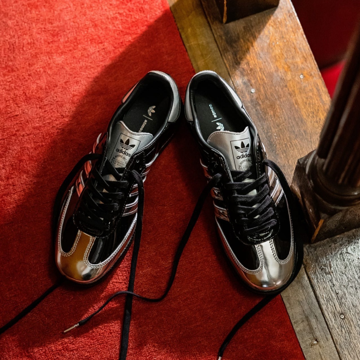 預購┃adidas Originals SAMBA atmos Tuxedo 黑銀 漆皮