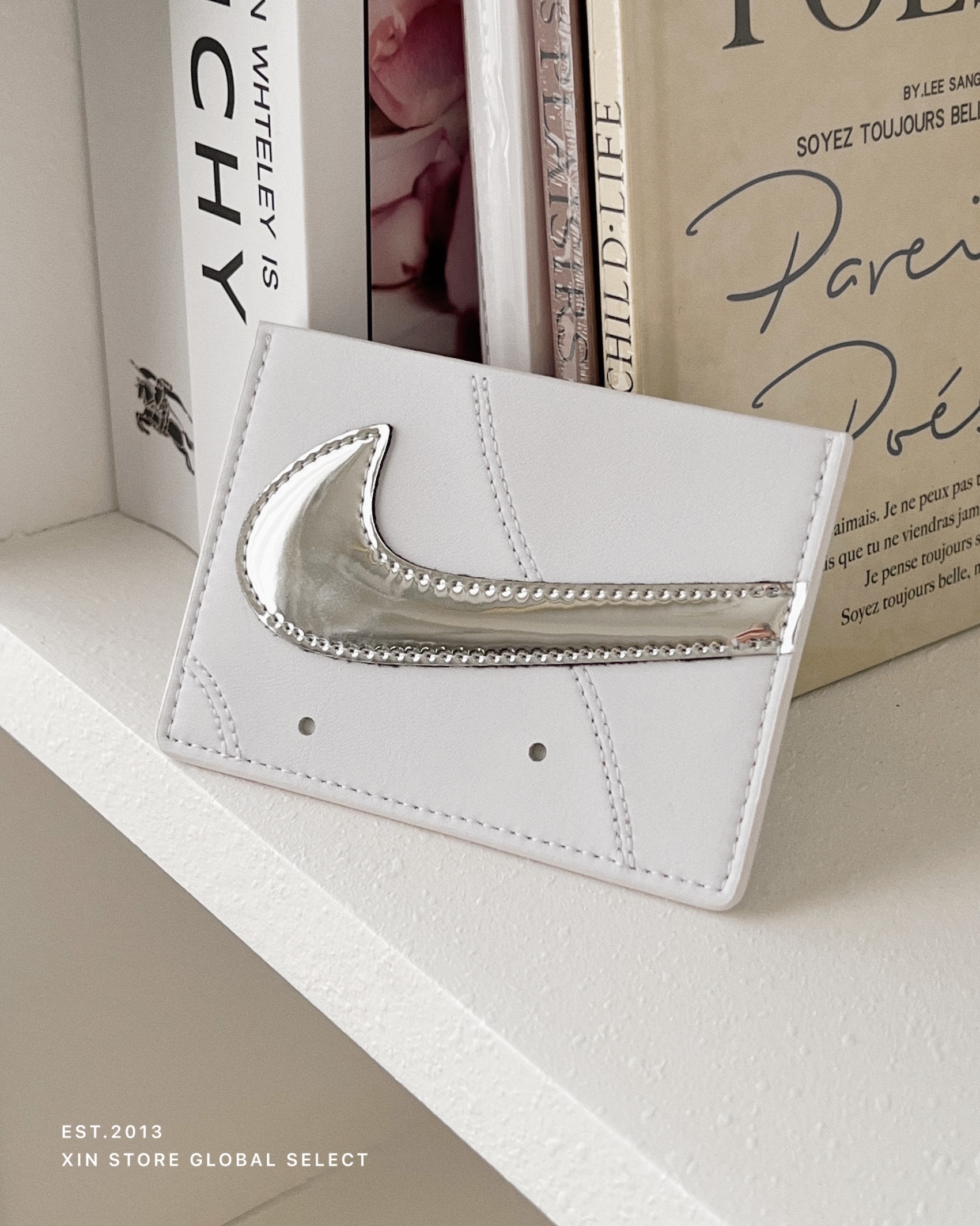 【現貨】Nike Icon Air Force 1 大勾 皮夾 卡夾 鏡面銀