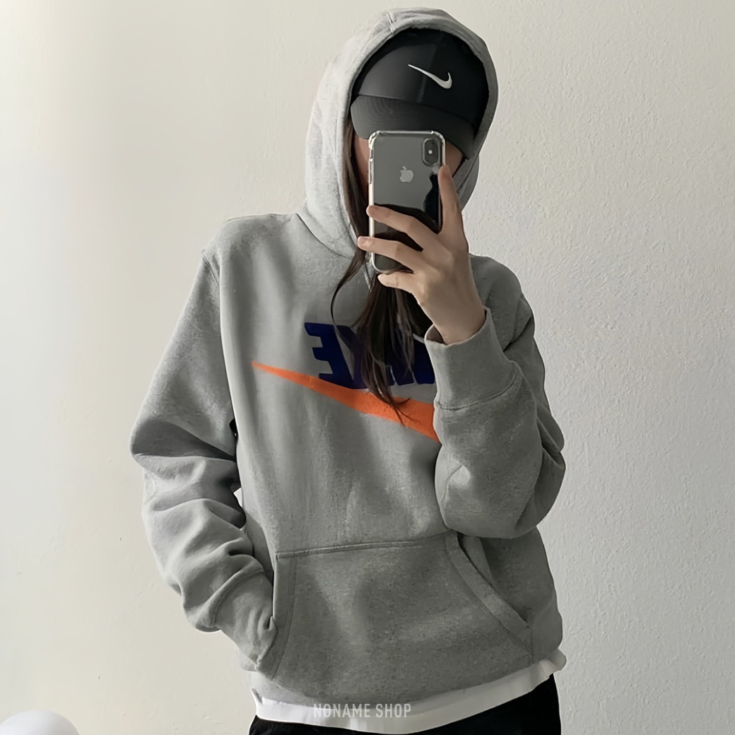 NIKE CLUB FLEECE 跳色 字勾 連帽 帽T (男款)