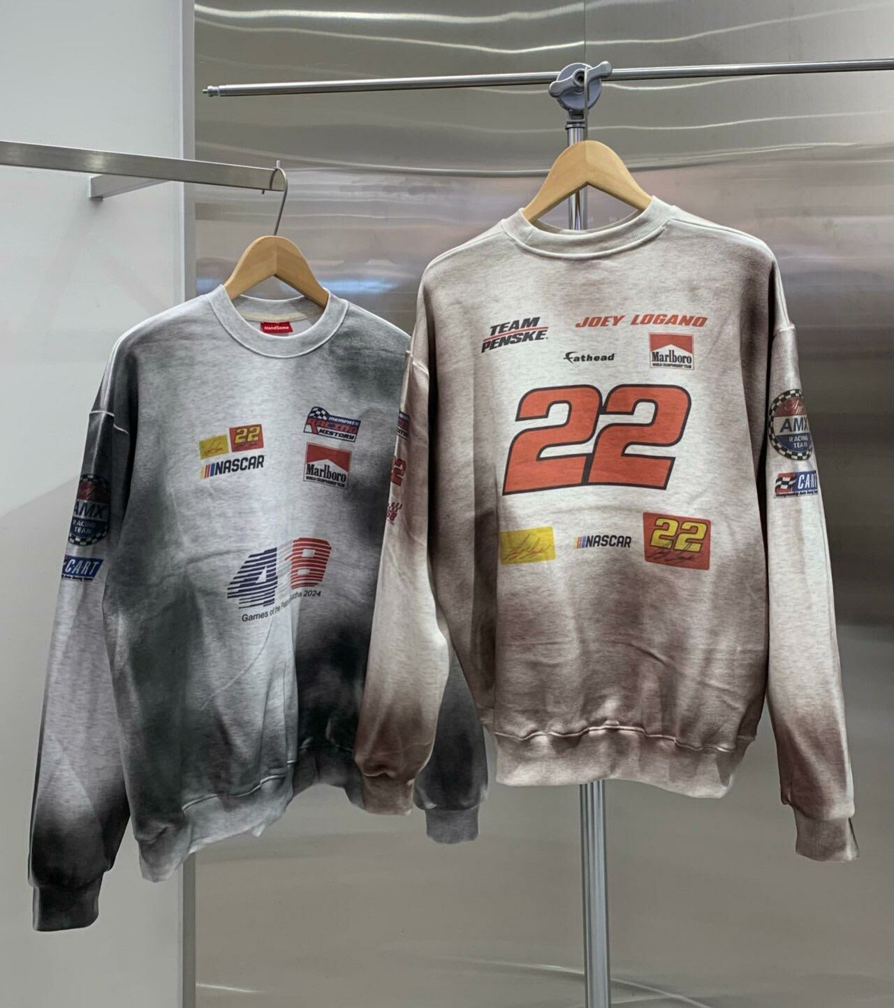 仿污數字圖案衛衣 HAND-034T