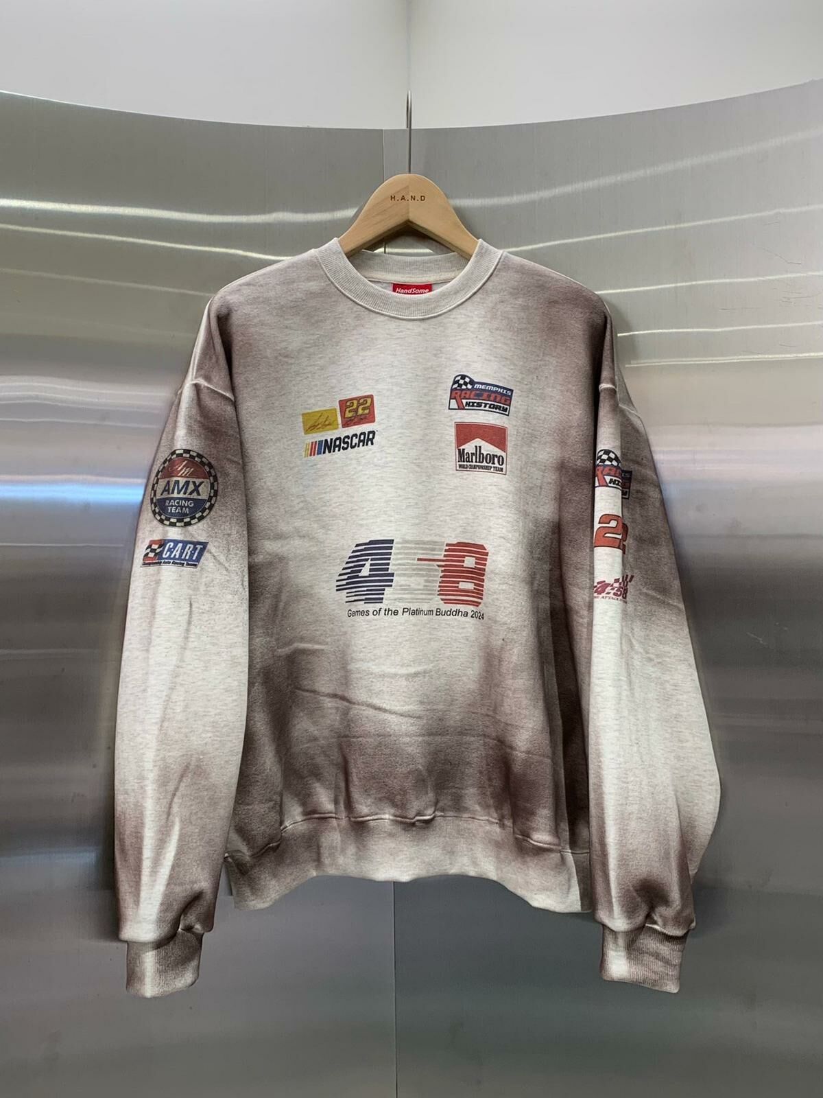 仿污數字圖案衛衣 HAND-034T