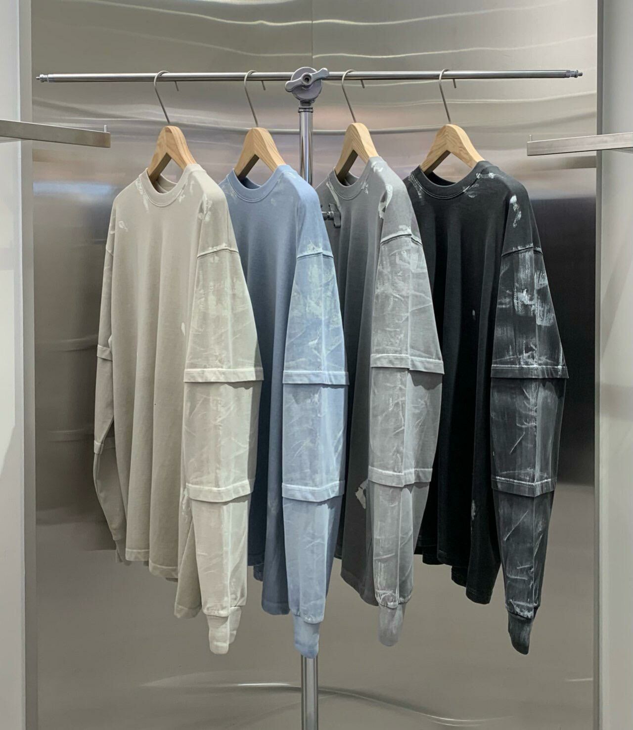 仿污假兩件長袖衫 HAND-035T