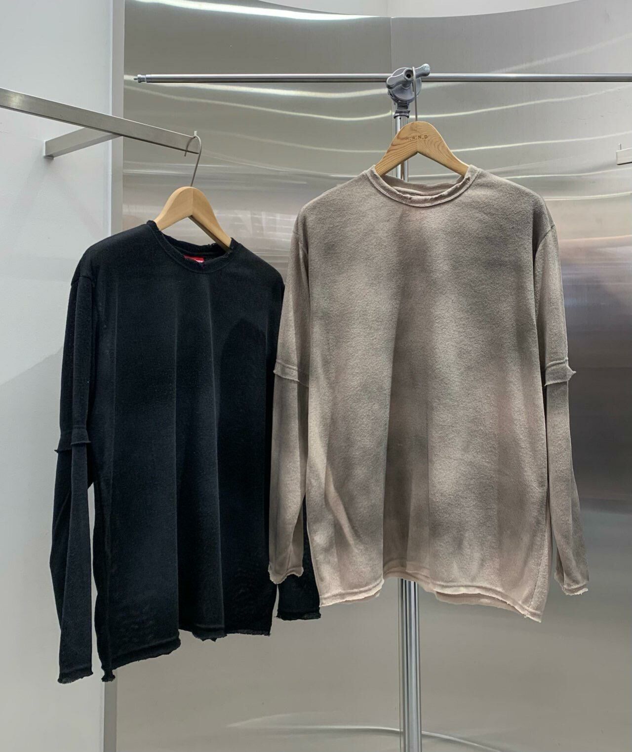 仿污假兩件長袖衫 HAND-036T