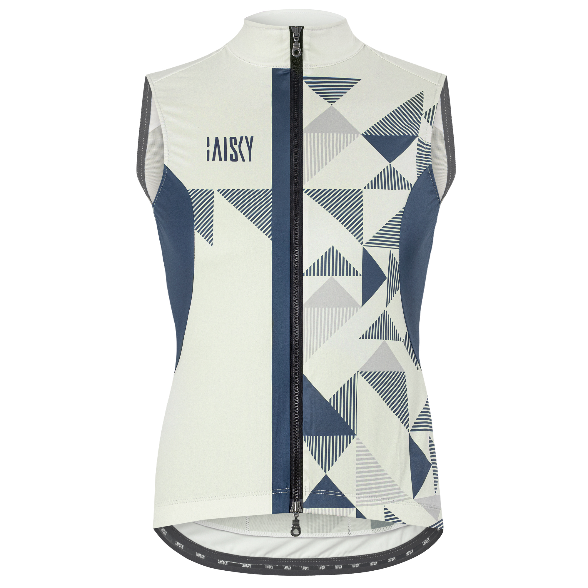 男款雙拉鍊防風背心 幾何II 藍