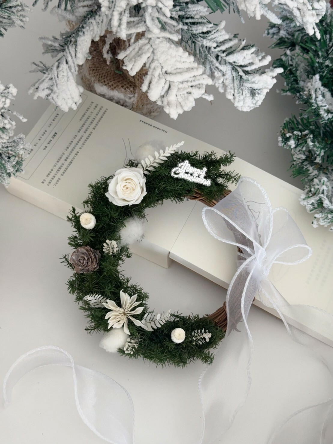 永生雪松聖誕花圈 (3色)