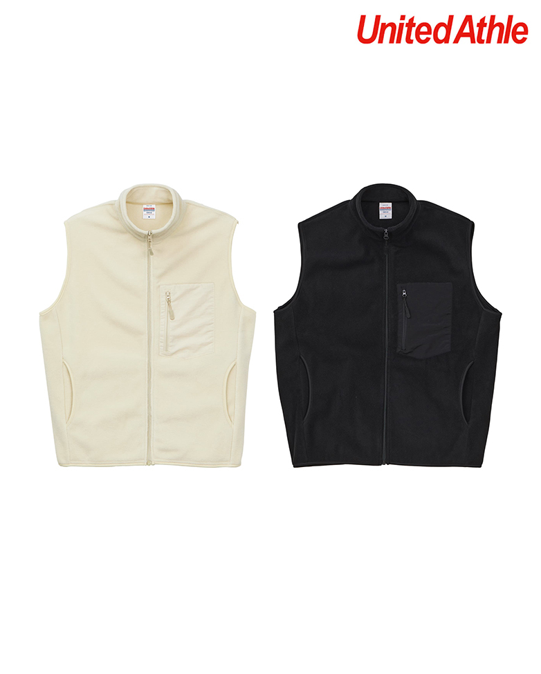 日本授權United Athle 超細搖粒絨全拉鍊背心