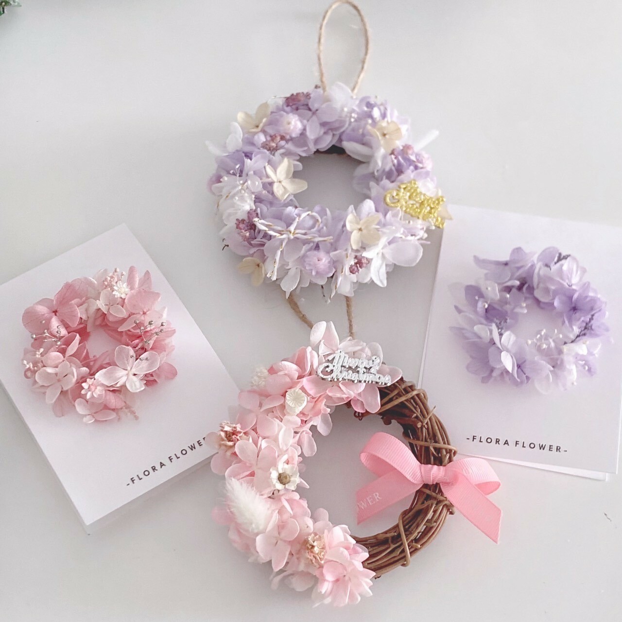 新品優惠!! 聖誕禮物 (壁掛裝飾 +卡片組合)紫粉色