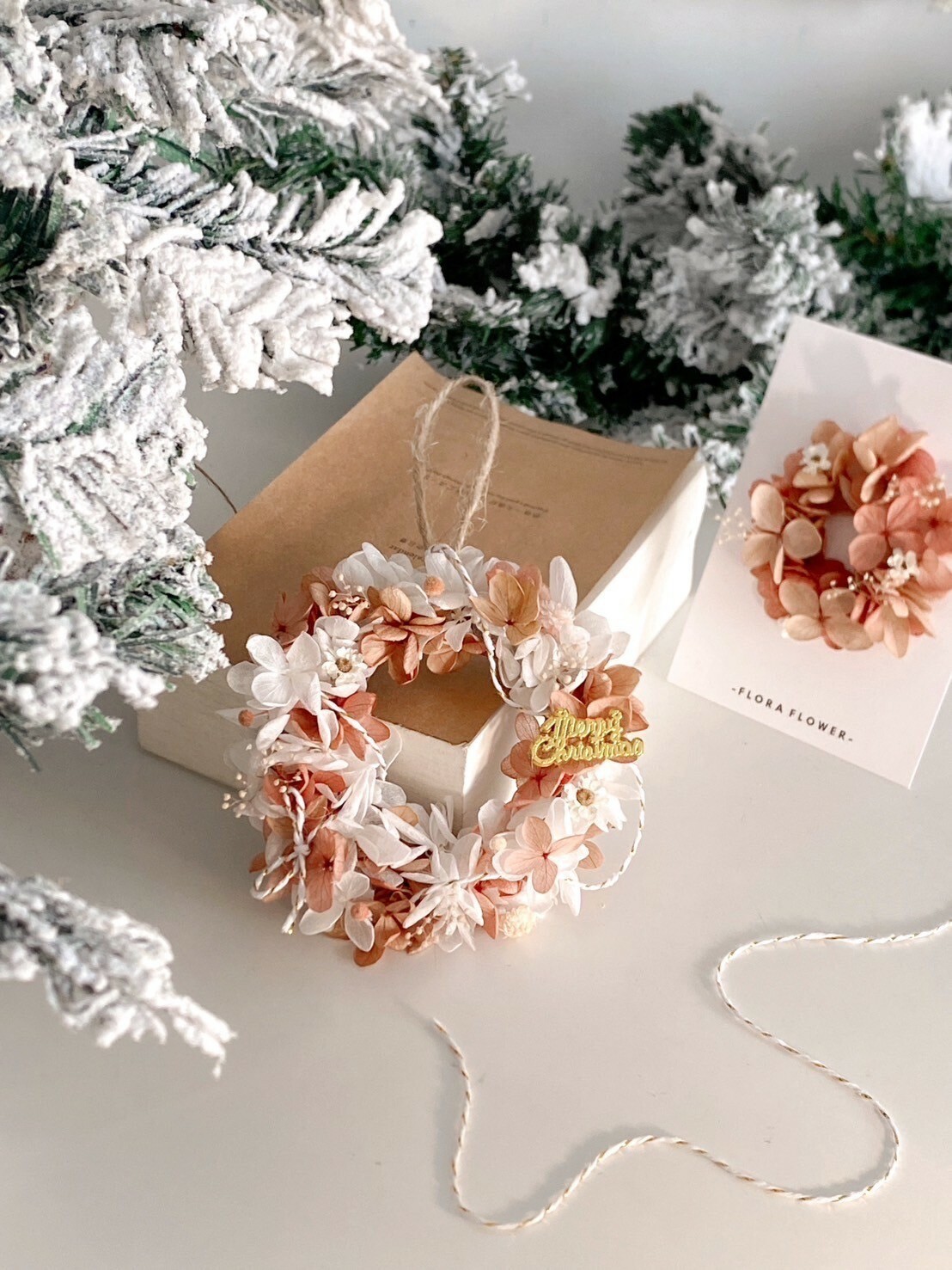 新品優惠!! 聖誕禮物 (壁掛裝飾 +卡片組合)暖橘色