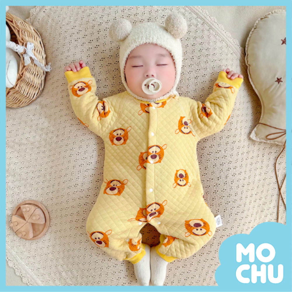 Ｑ版跳跳虎菱格夾棉連身衣