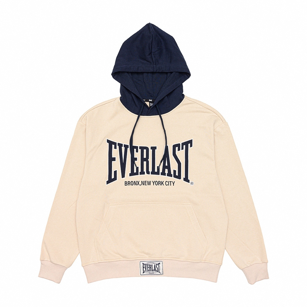 【Everlast】復古撞色 中性帽T-淺卡其