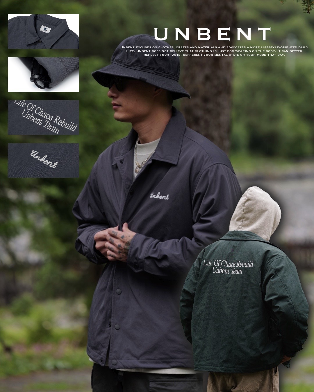 #預購 UNBENT 24AW 刺繡 3M新雪麗保暖棉 教練外套 2色