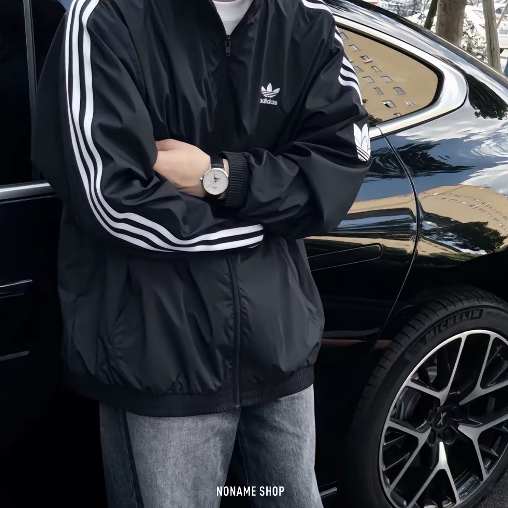 ADIDAS ORIGINALS 三葉草 復古 立領 三線 防風 防潑水 外套 兩色 (男款)