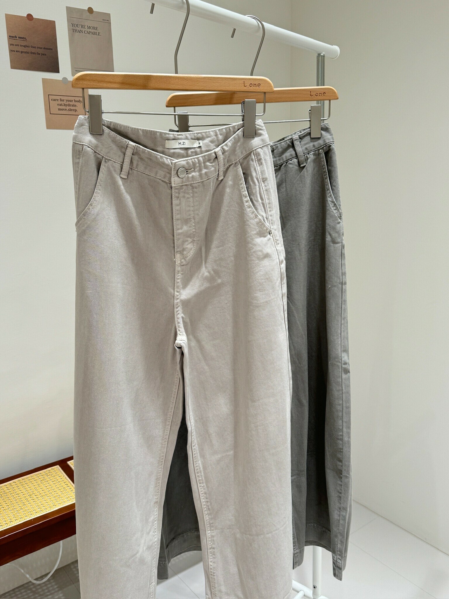 莫蘭迪牛仔寬褲