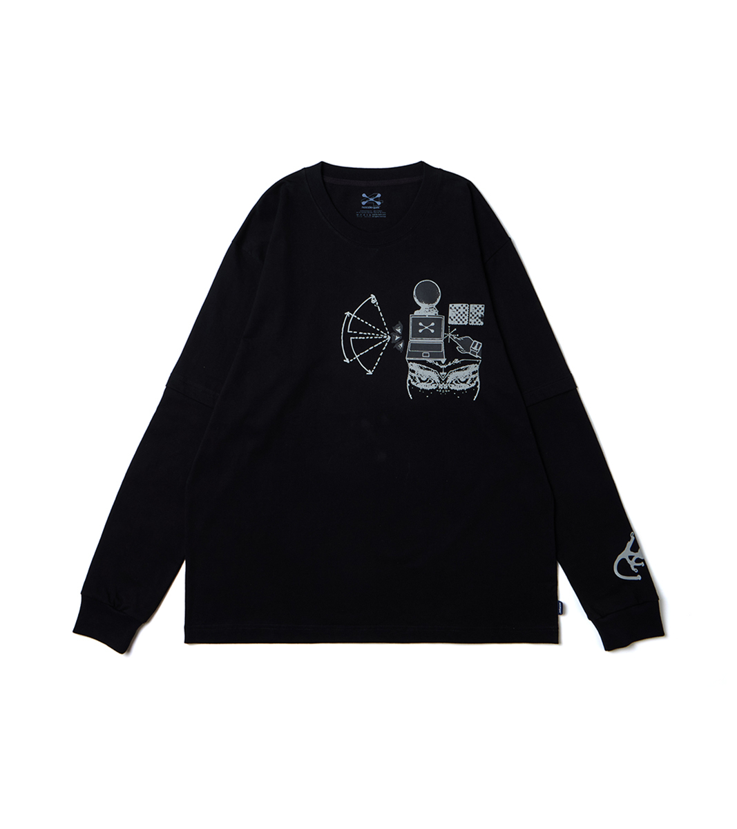 nozzle quiz® / Convert two-piece L/S Tee -黑 Black