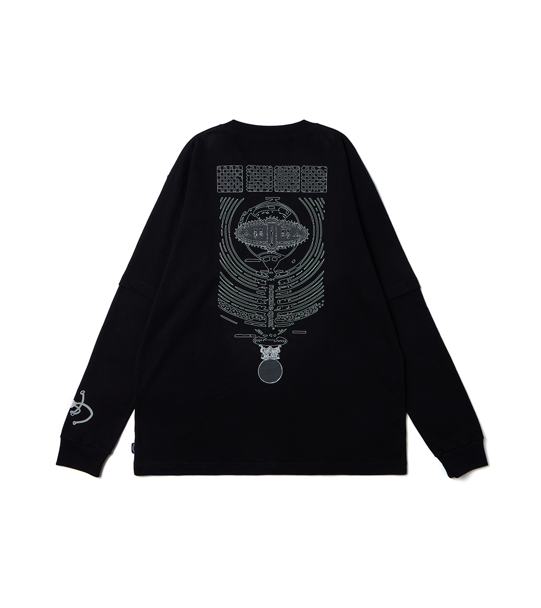 nozzle quiz® / Convert two-piece L/S Tee -黑 Black