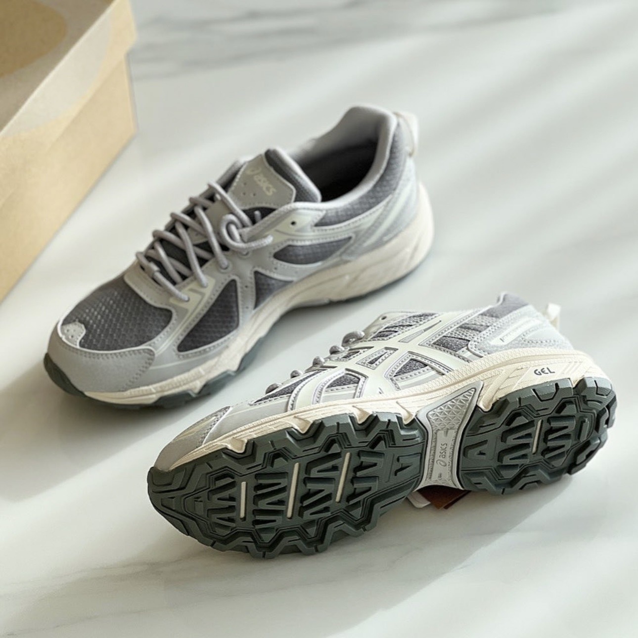 男女鞋 ASICS GEL-VENTURE 6 'Clay Grey Cream' 米灰 復古 運動 休閒鞋【1203A297-022】