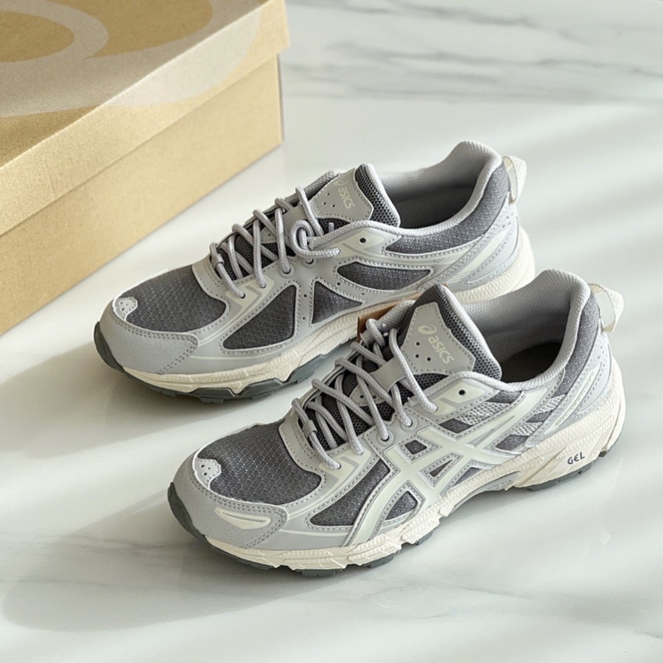 男女鞋 ASICS GEL-VENTURE 6 'Clay Grey Cream' 米灰 復古 運動 休閒鞋【1203A297-022】