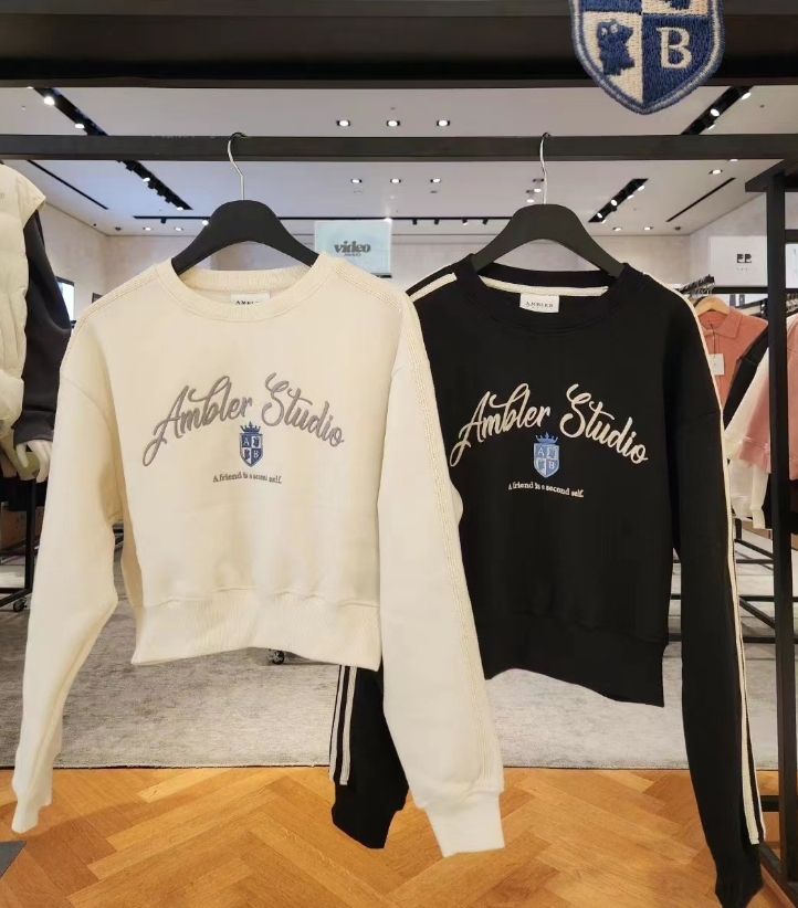 韓國代購 AMBLER 24年新款加絨短款衛衣AMC301