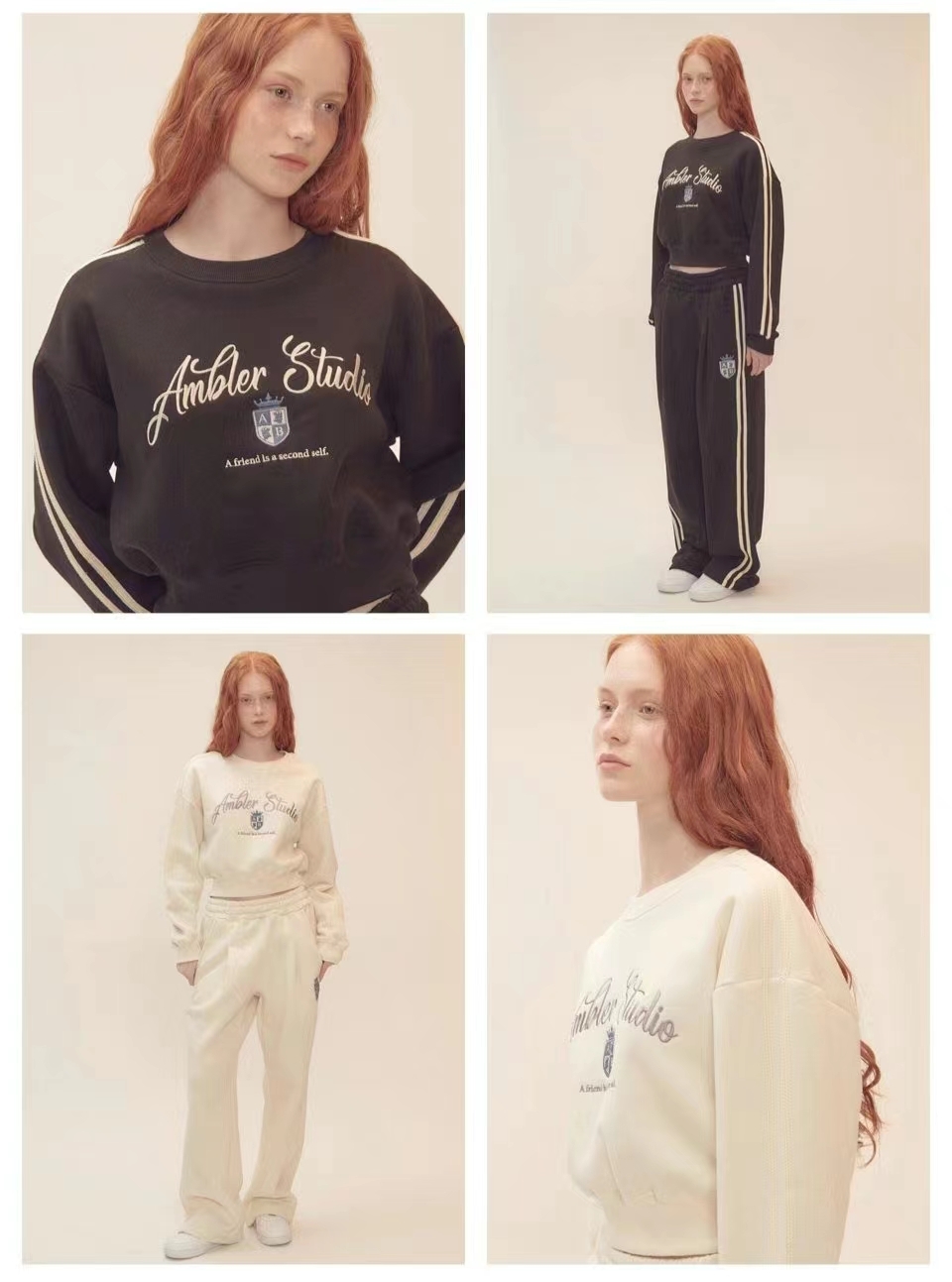 韓國代購 AMBLER 24年新款加絨短款衛衣AMC301