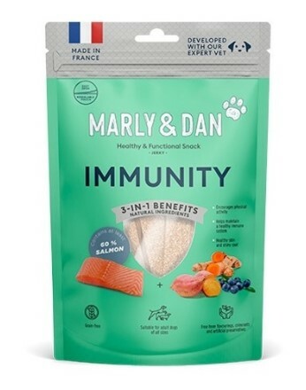 ($120/3件)法國Marly&Dan 狗小食 低溫烘培三文魚肉粒 免疫力增強配方 80g
